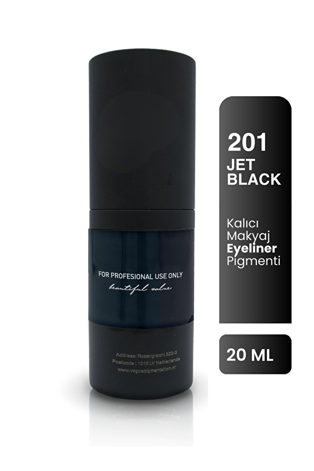 PSD Kozmetik 201 Jet Black Kalıcı Makyaj Eyeliner Pigmenti ( Boyası ) – Profesyonel PMU İçin Yoğun Siyah