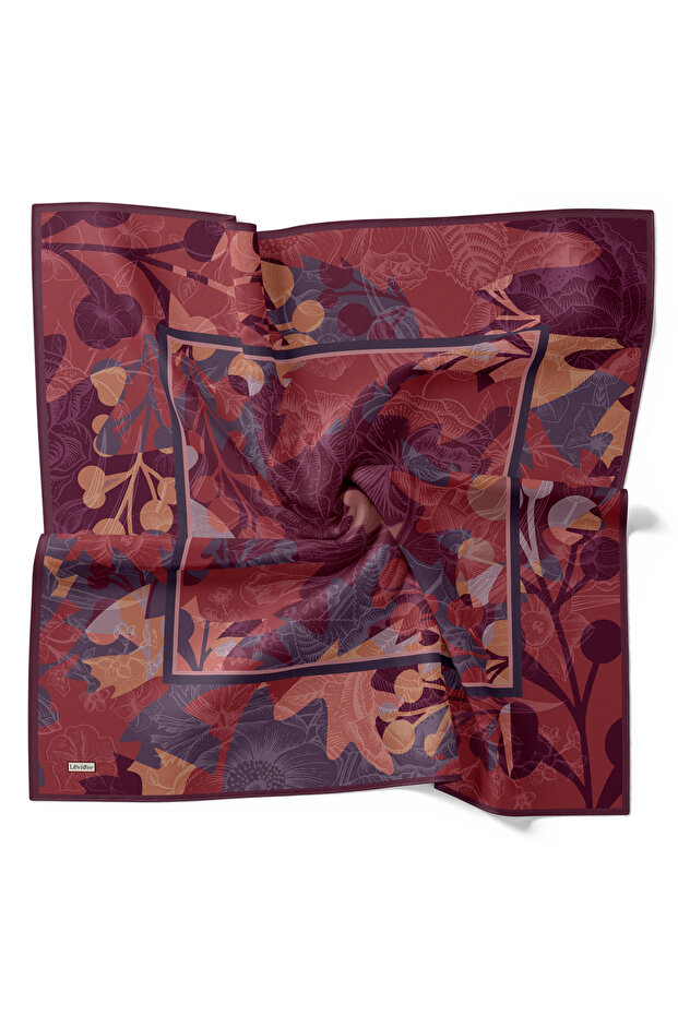 Royal Scarf Leaf Pattern Purple - 2