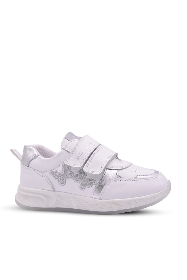 Butterfly Girl Child Genuine Leather White Color Sneakers