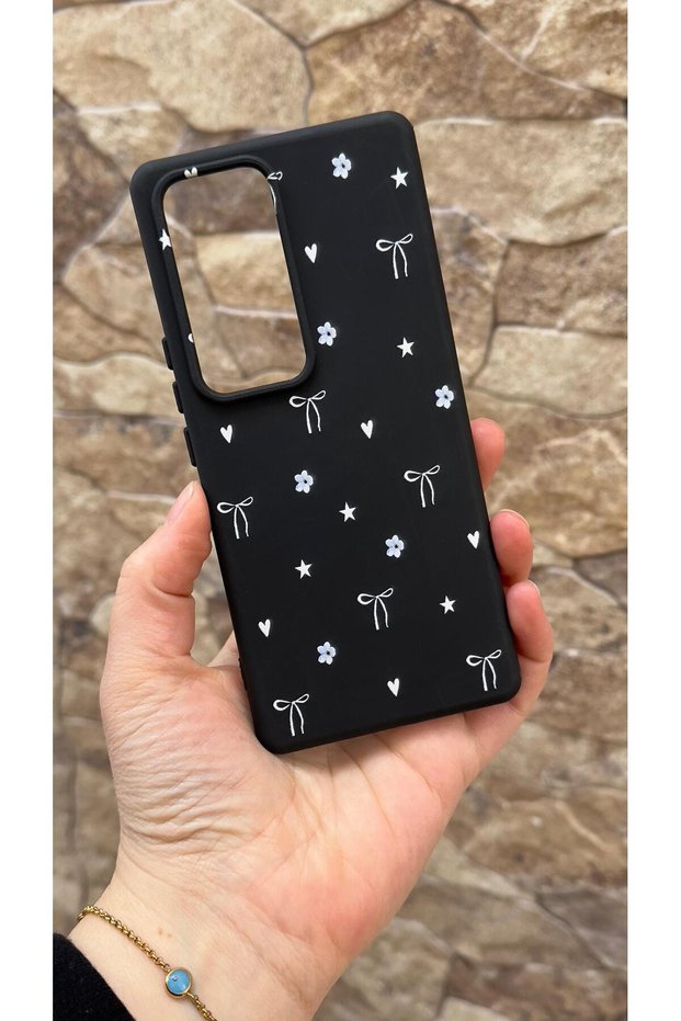 Vivo V30 Compatible Mini Bow Patterned Silicone Shock-Absorbing Classic Protected Rubber Case