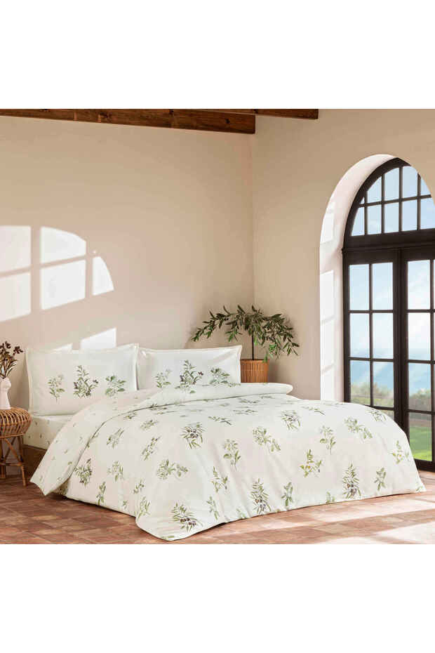 Allday Oliva Cotton Satin Double Duvet Cover Set White
