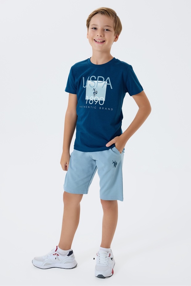 100% Cotton Lu Pocketed Boys' Shorts Pajama Set Authentic