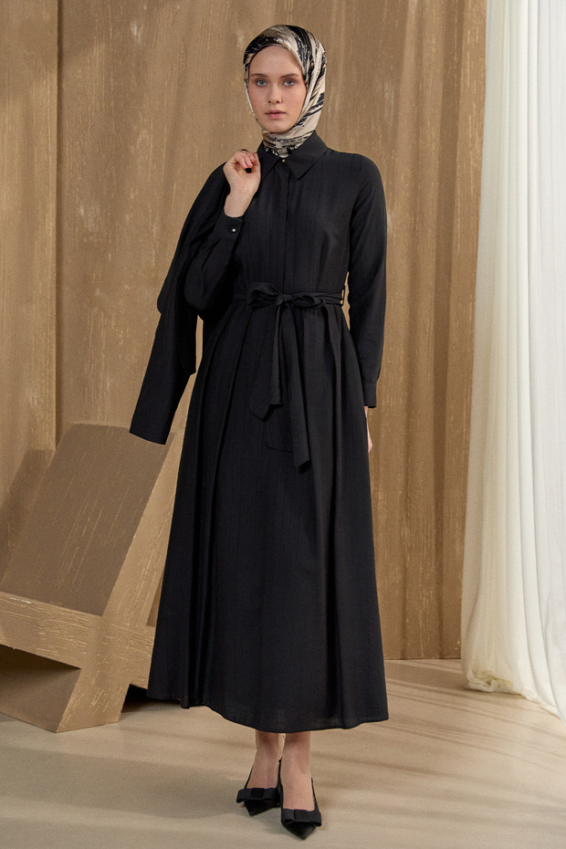 Kuşaklı Ceketli Elbise - 4