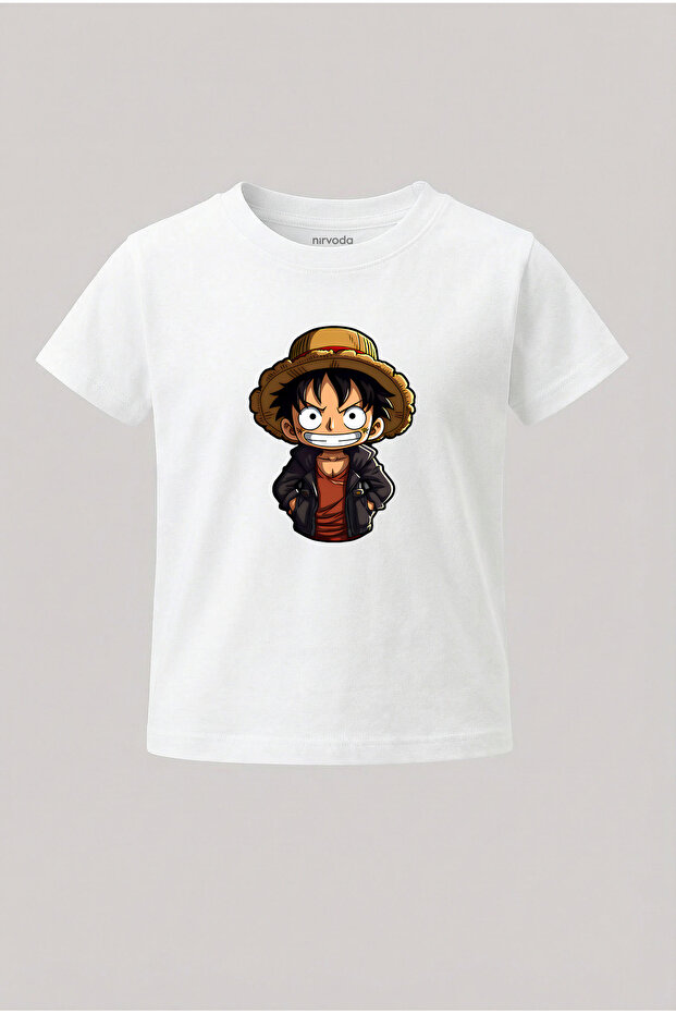 تي شيرت للأطفال Monkey D Luffy One Piece Style مطبوع تي شيرت للأطفال