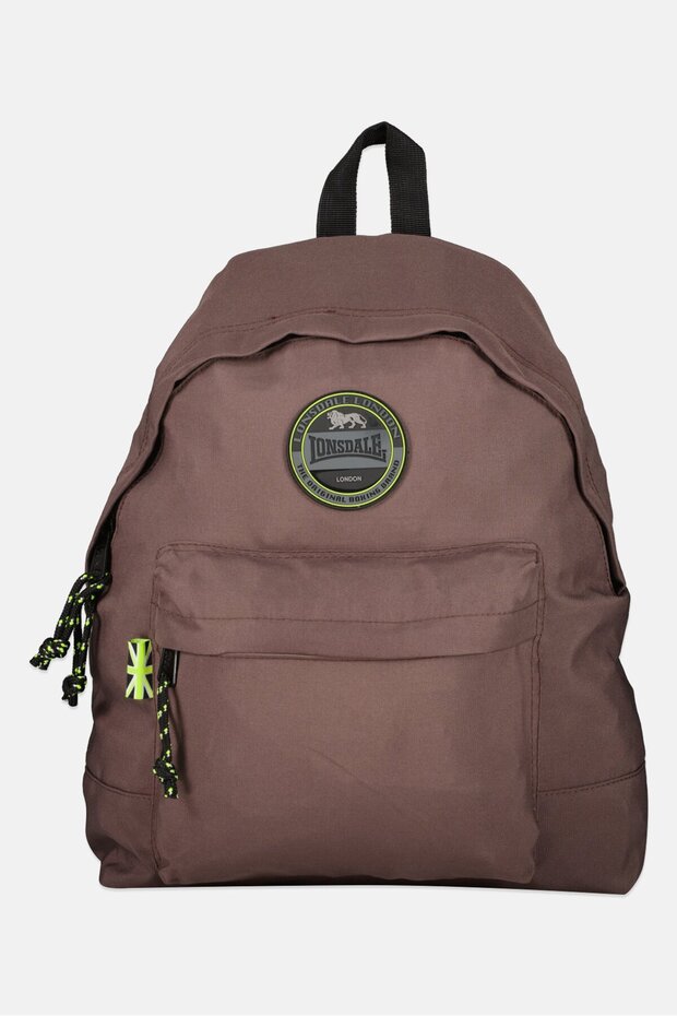 Men Brand Logo Backpack, Brown