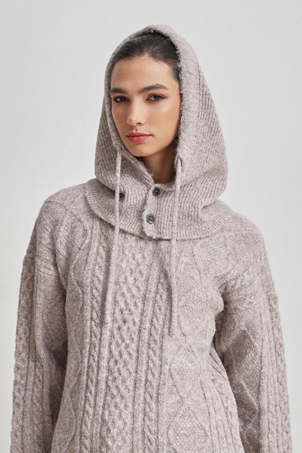 Vizon Düğme Detaylı Örme Şapka - 4