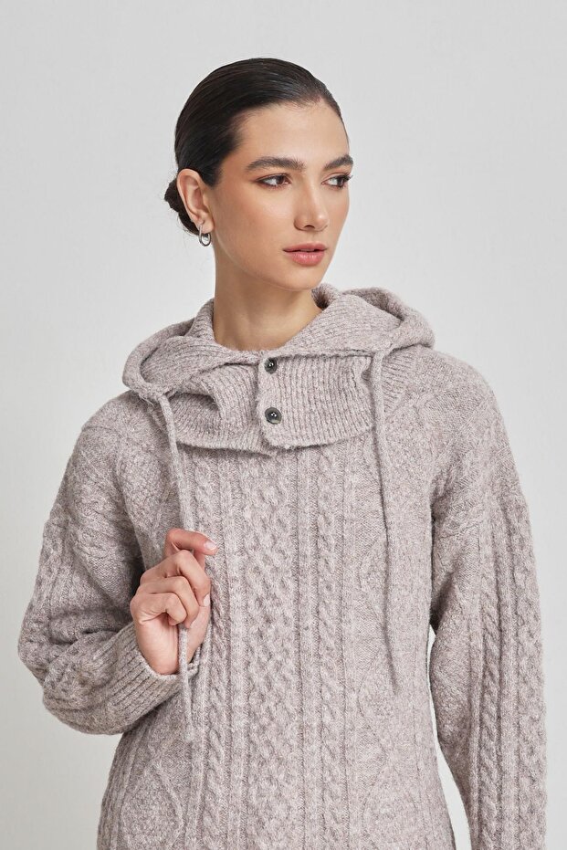 Vizon Düğme Detaylı Örme Şapka - 2