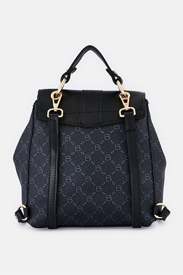 Women Brand Logo Backpack, Black - 2
