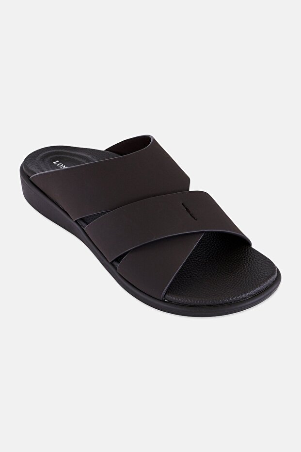 Men Slip On Arabic Sandals, Dark Brown
