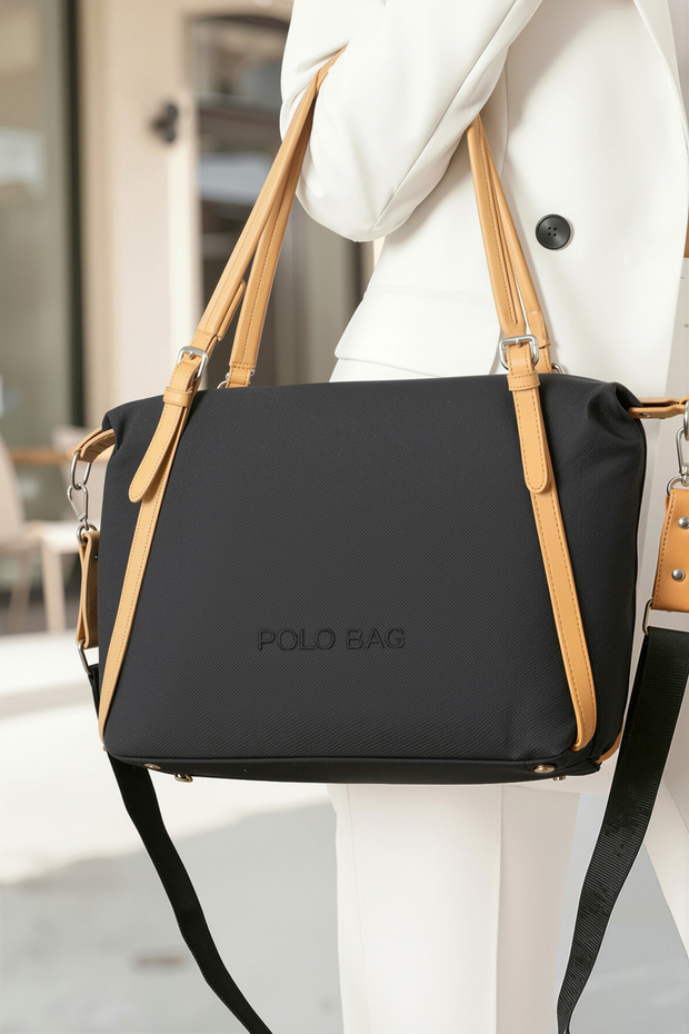 Women's Large 4-Compartment Casual Long-Strap Hand & Shoulder Bag (32x27 cm)