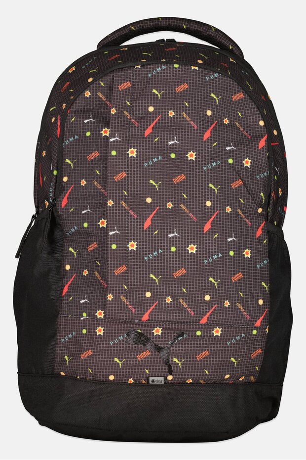 Men Allover Print Backpack, Black - 1