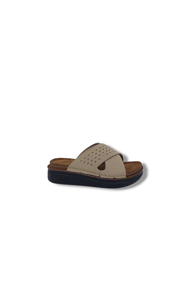 Apella 255 Women's Cream Cross-Strapped Padded Sole Slipper