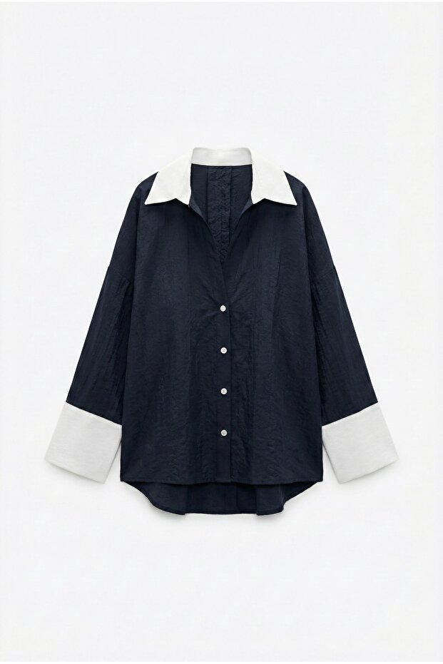 V-Neck Shirt Navy Blue