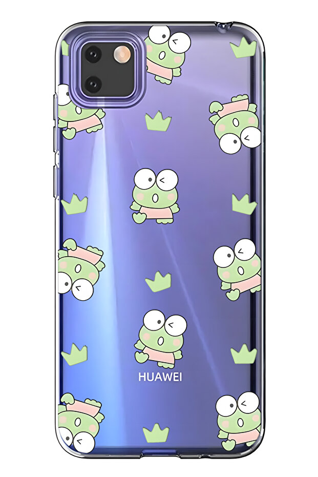Huawei Y5P Compatible Frog Patterned Transparent Phone Case - 1