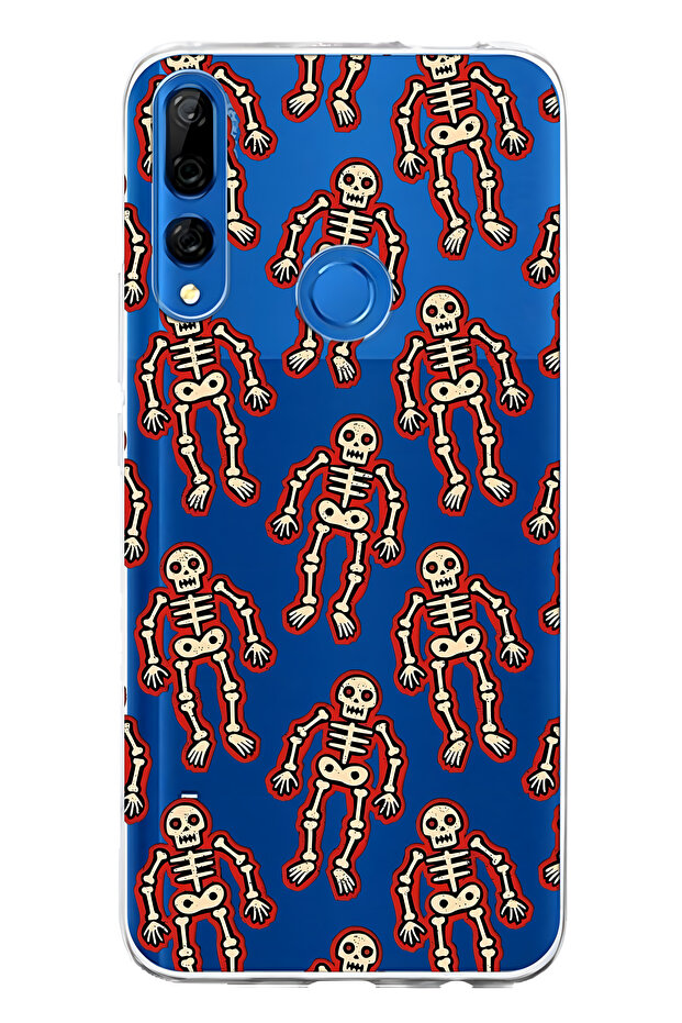 Huawei Y9 Prime 2019 Compatible Skeleton D Patterned D Patterned Transparent Phone Case - 1