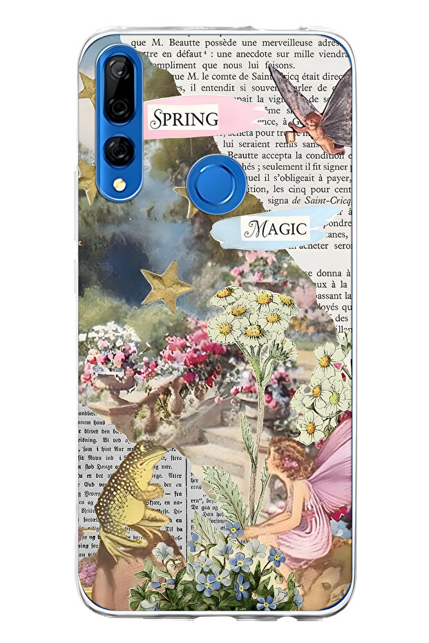 حافظة هاتف شفافة متوافقة مع هاتف هواوي Y9 برايم 2019 Spring Magic منقوش - 1