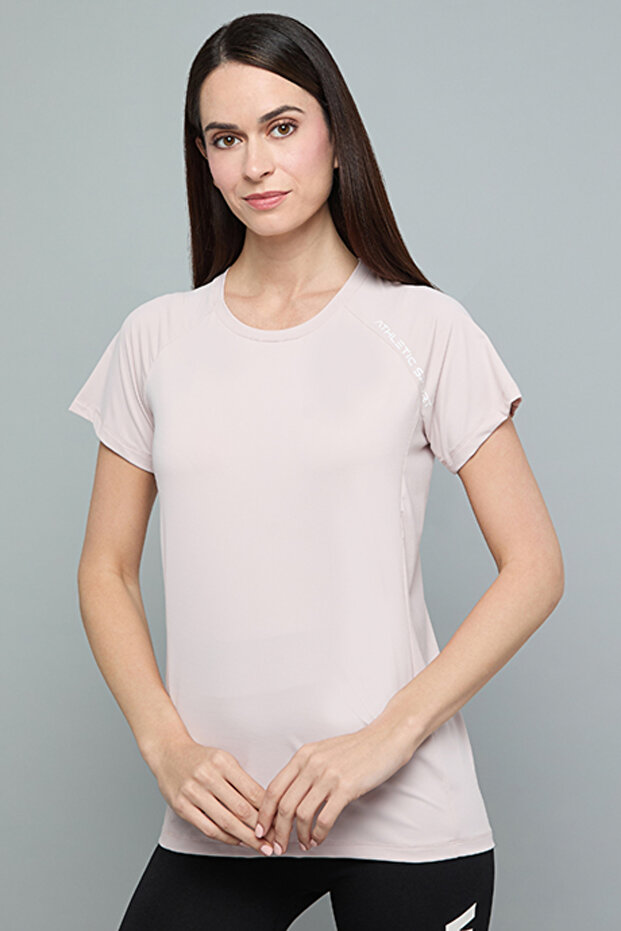Solid Active T-Shirt with Crew Neck and Short Sleeves