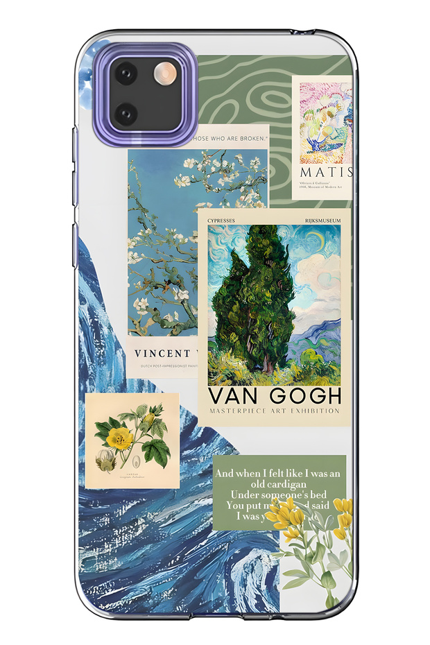 حافظة هاتف هواوي Y5P متوافقة مع فان جوخ منقوش شفافة - 1