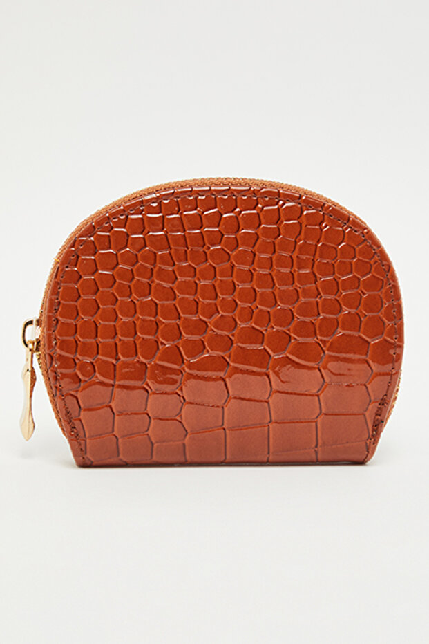 Women's Brown Textured Coin Pouch