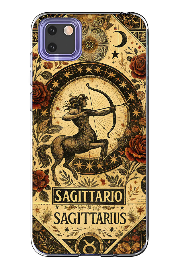 حافظة هاتف شفافة متوافقة مع هاتف هواوي Y5P من سلسلة برج القوس منقوش - 1