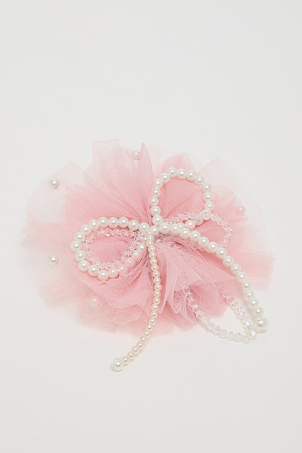 Girl's Dusty Pink Flower Slide Hair Clip