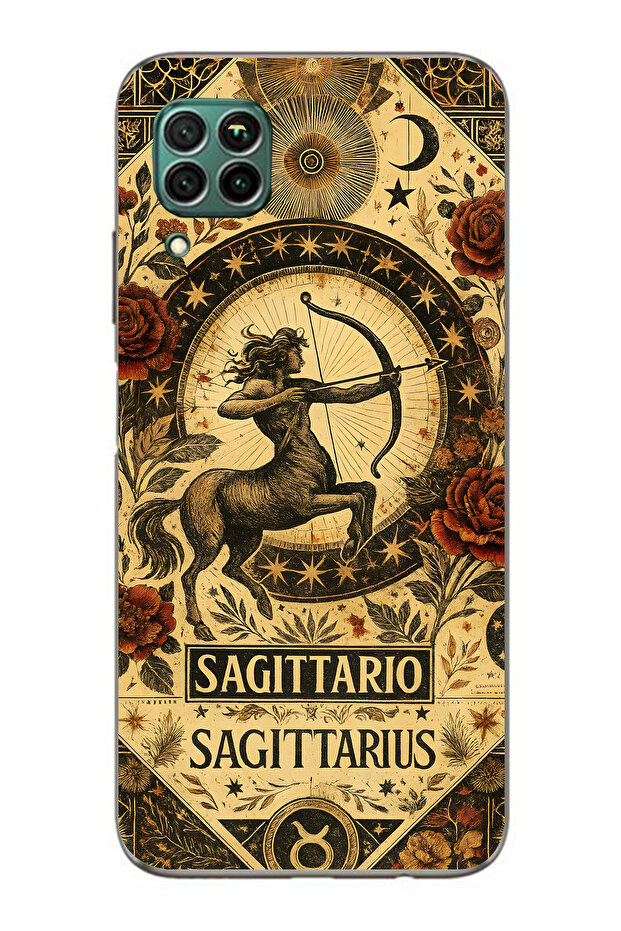 Huawei P40 Lite Compatible Sagittarius Patterned Transparent Phone Case - 1