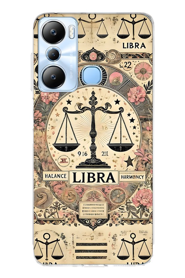 حافظة هاتف شفافة متوافقة مع هاتف Infinix Hot 20i Libra منقوش
