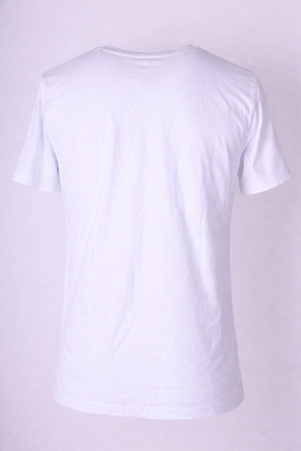 تي شيرت رجالي أبيض برقبة دائرية 100-03 - 3