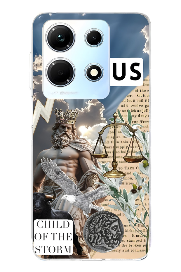 Infinix Note 30 Compatible Zeus Patterned Transparent Phone Case - 1