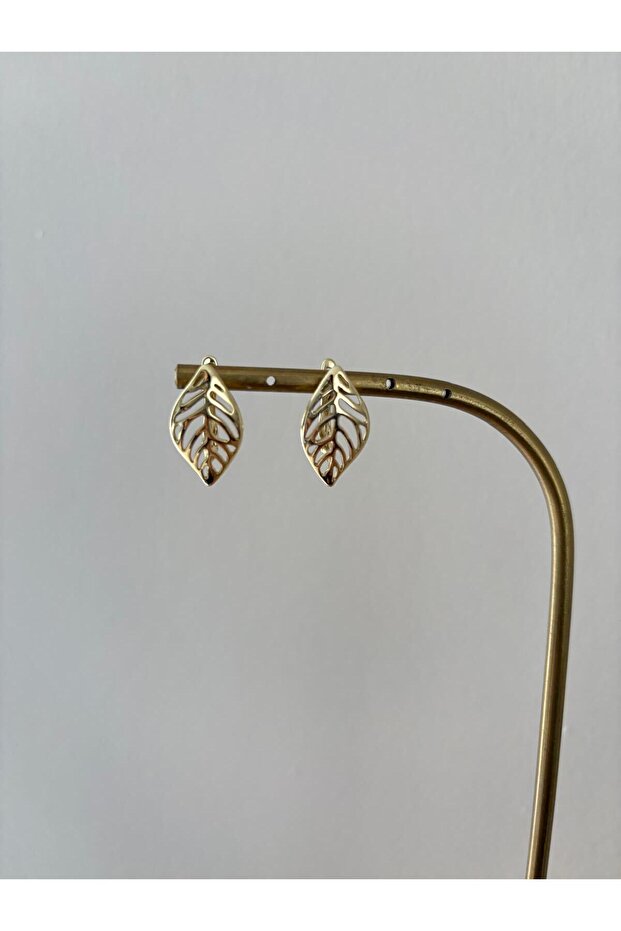 Special Series Leaf Model Clip-On Xp Gold Earrings
