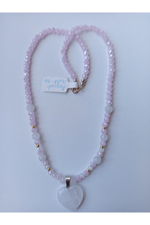 Colier cuarț roz argint - 2