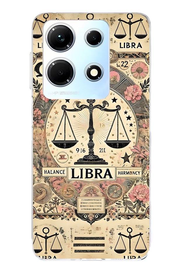 Infinix Note 30 Compatible Libra Sign Patterned Transparent Phone Case