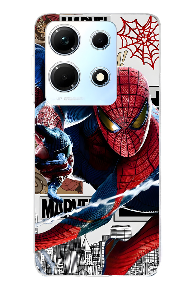 Infinix Note 30 Compatible Super Hero Patterned Transparent Phone Case
