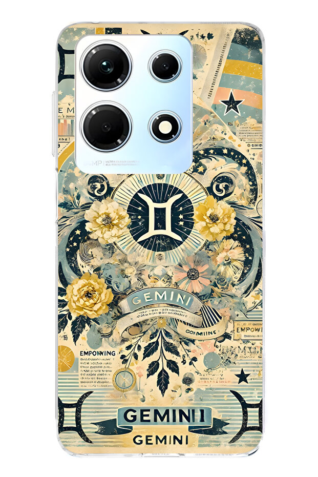 حافظة هاتف شفافة متوافقة مع Infinix Note 30 من نوع Gemini D منقوش - 1