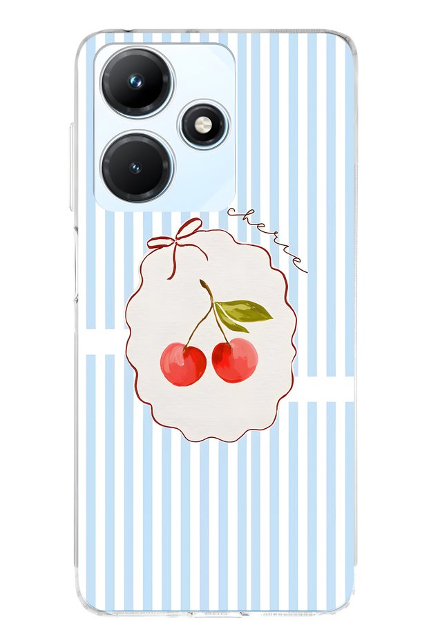 Infinix Hot 30I Compatible Ma Cherie Kiraz Patterned Transparent Phone Case