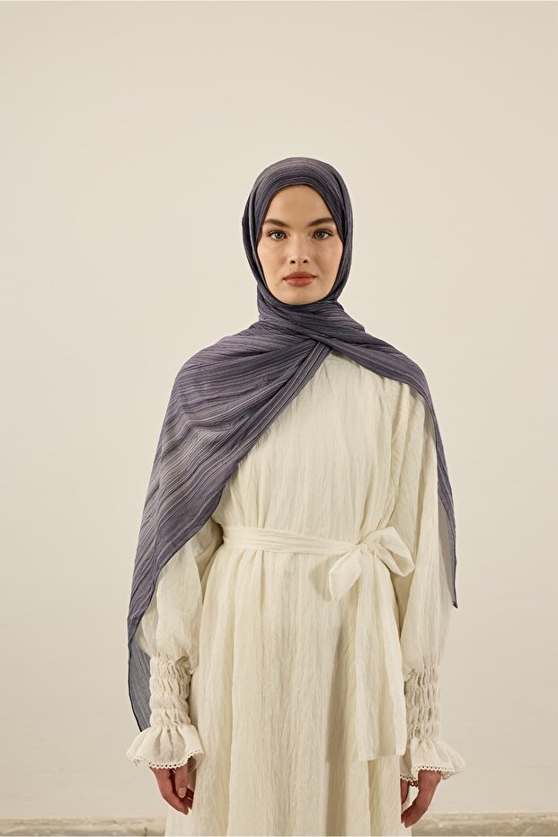 Linevera Pattern Bamboo Shawl - 3