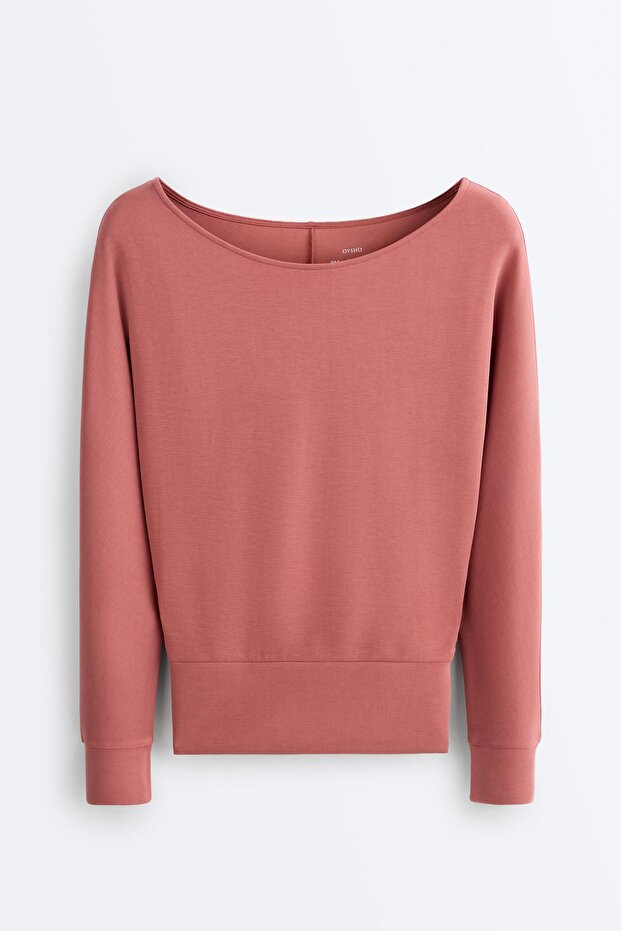 Modal kayık yaka sweatshirt - 7
