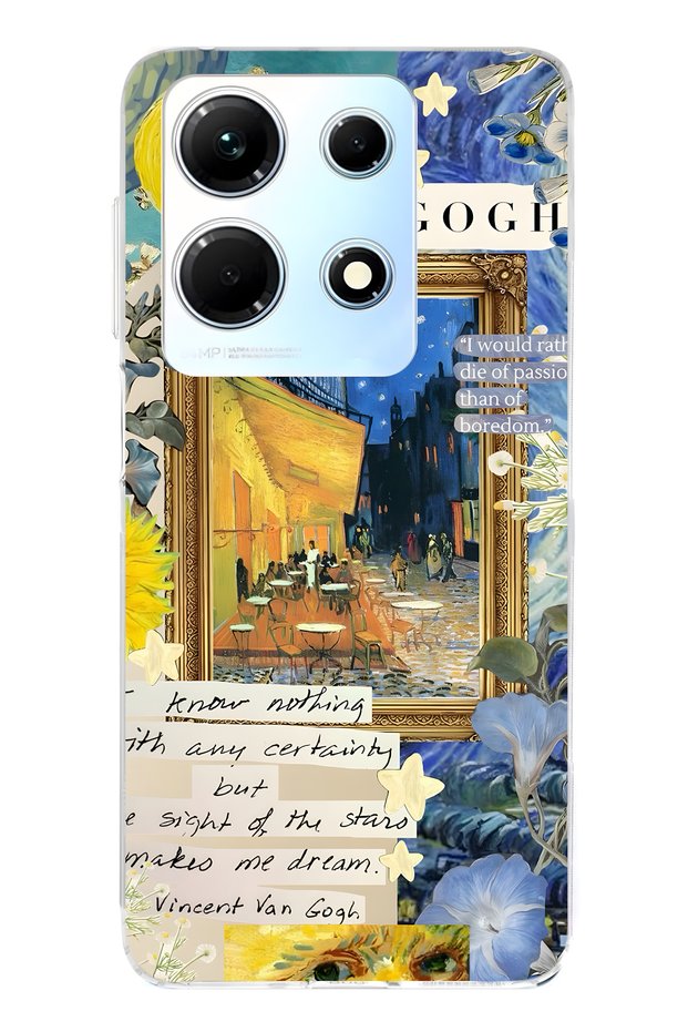حافظة هاتف شفافة متوافقة مع هاتف Infinix Note 30 من Van Gogh Cafe Terrace منقوش