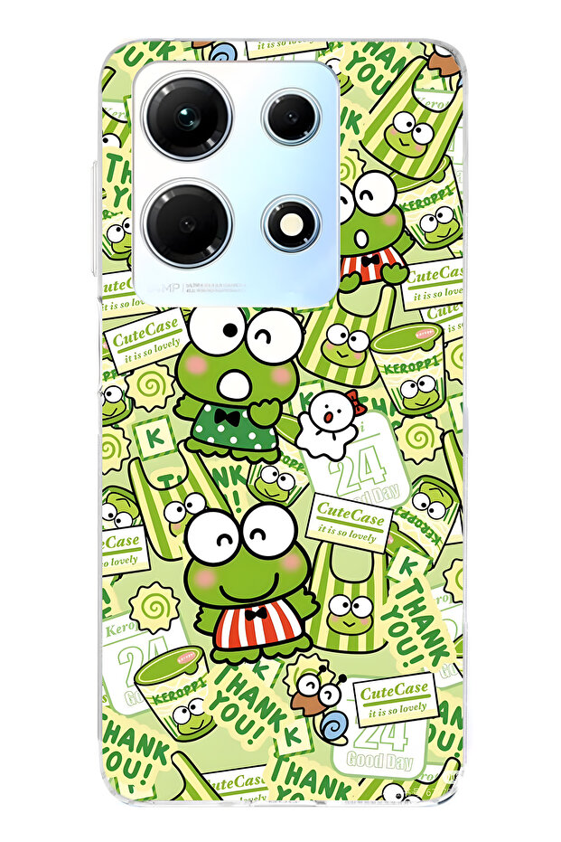 Infinix Note 30 Compatible Cute Frog Patterned Transparent Phone Case - 1