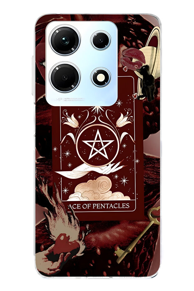 حافظة هاتف شفافة متوافقة مع إنفينيكس نوت منقوش تاروت كارد 30 - 1