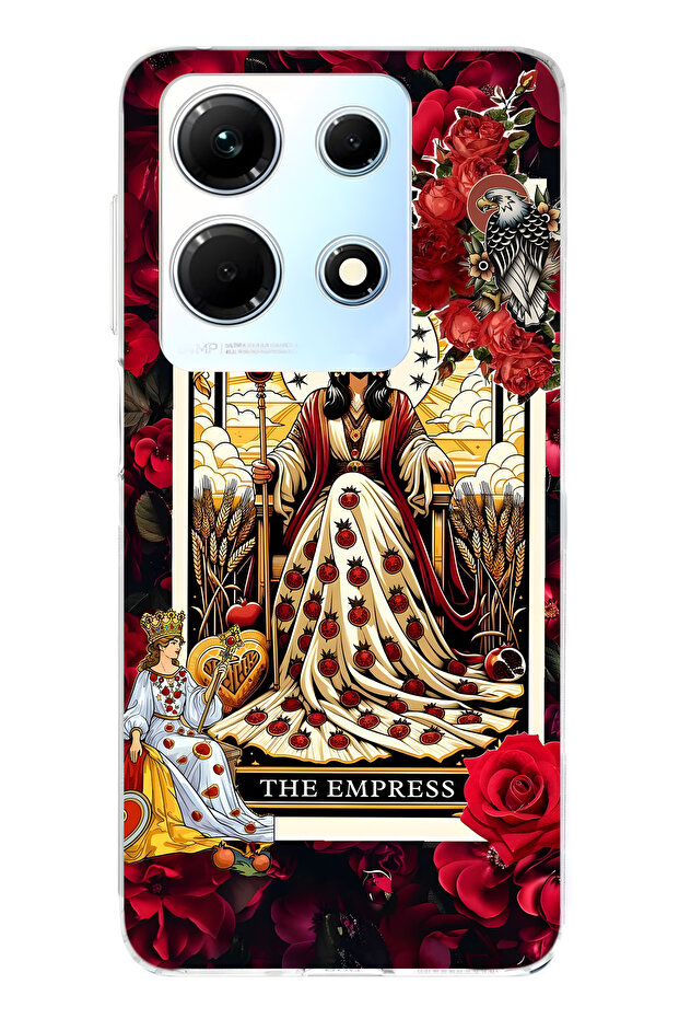 حافظة هاتف شفافة متوافقة مع Infinix Note 30 من نوع Empress Tarot D منقوش - 1