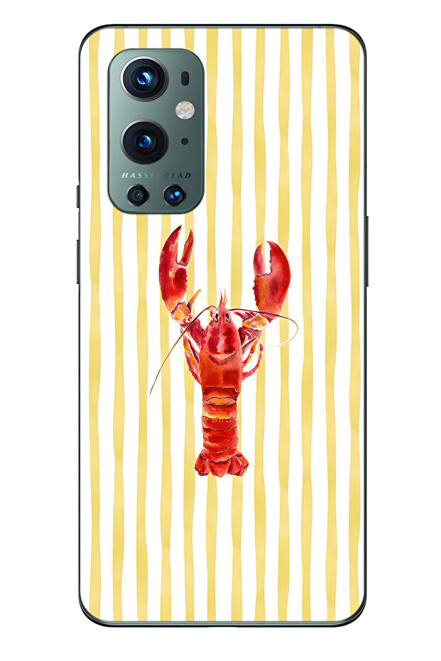 One Plus 9 Pro Compatible Lobster Patterned Transparent Phone Case - 1