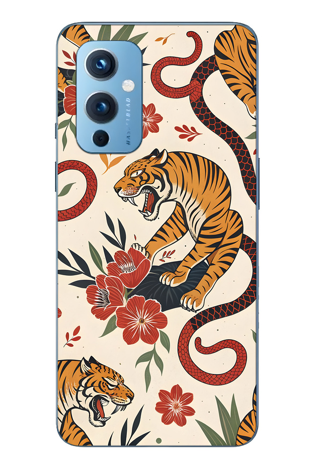 حافظة هاتف شفافة متوافقة مع One Plus 9 من نوع Kaplan and Snake منقوش منقوش - 1