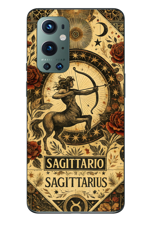 One Plus 9 Pro Compatible Sagittarius Patterned Transparent Phone Case