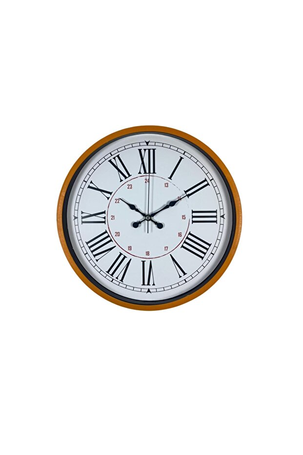 ساعة حائط قياسية باللون البرتقالي مقاس 36 سم - 3