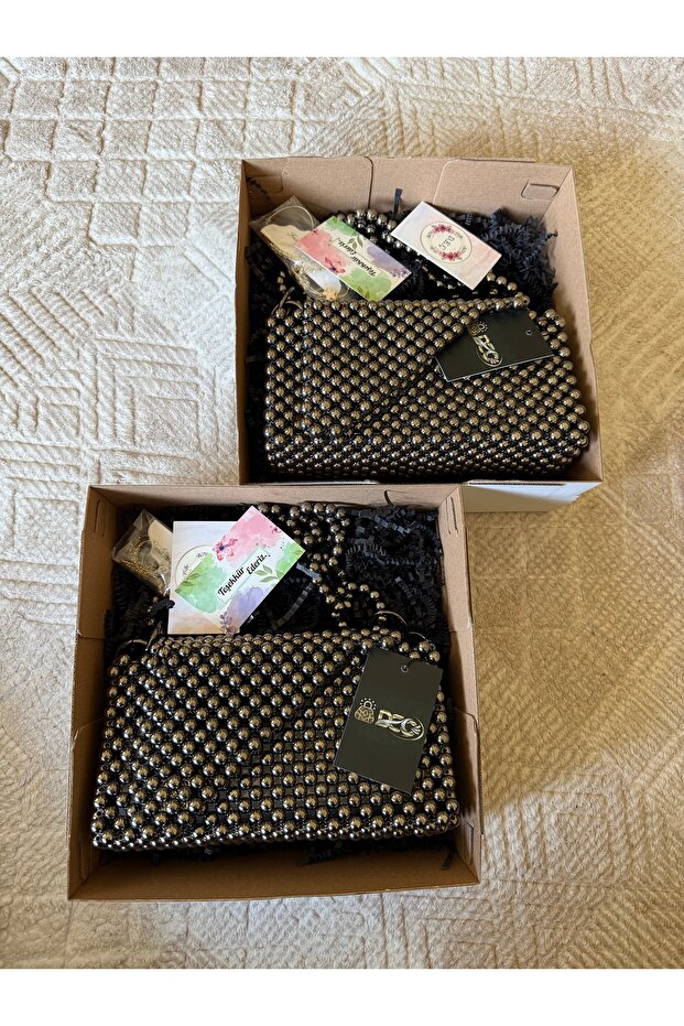 GÜMÜŞ BONCUK ÇANTA - 1