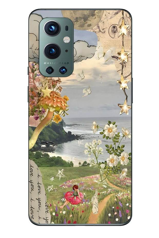 حافظة هاتف شفافة متوافقة مع One Plus 9 Pro من Dream Garden منقوش - 1