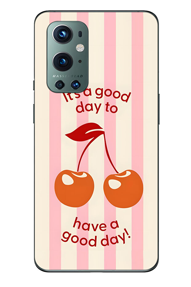 حافظة هاتف شفافة متوافقة مع ون بلس 9 برو من نوع Cherry منقوش - 1