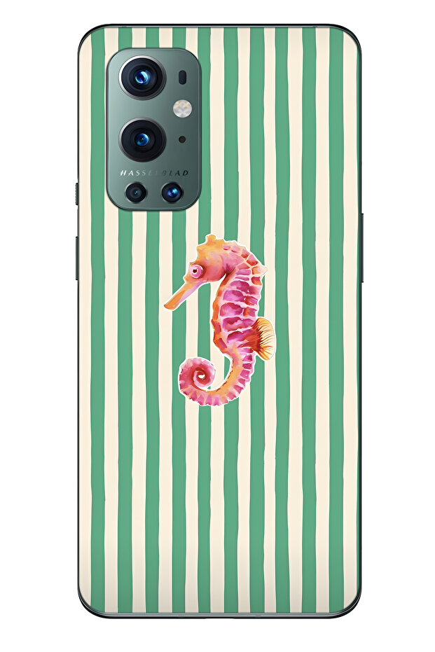 One Plus 9 Pro Compatible Seahorse Patterned Transparent Phone Case - 1