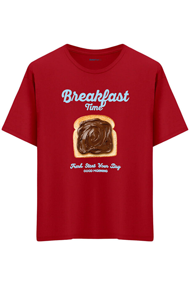 تي شيرت كبير الحجم برقبة دائرية من Breakfast Time مطبوع